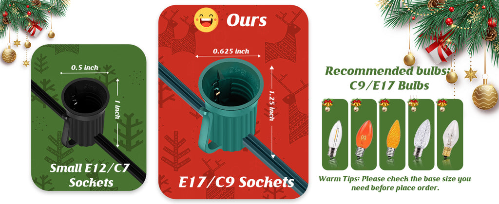 Luces de Cadena LED C9 Comerciales Brightever de 152 Metros para Exteriores