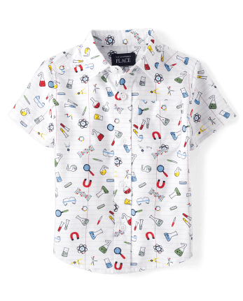Camisa científica de popelina para bebés y niños