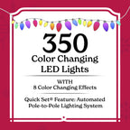 Árbol Artificial Blanco Duncan Fir 213 cm Preiluminado LED Cambiantes