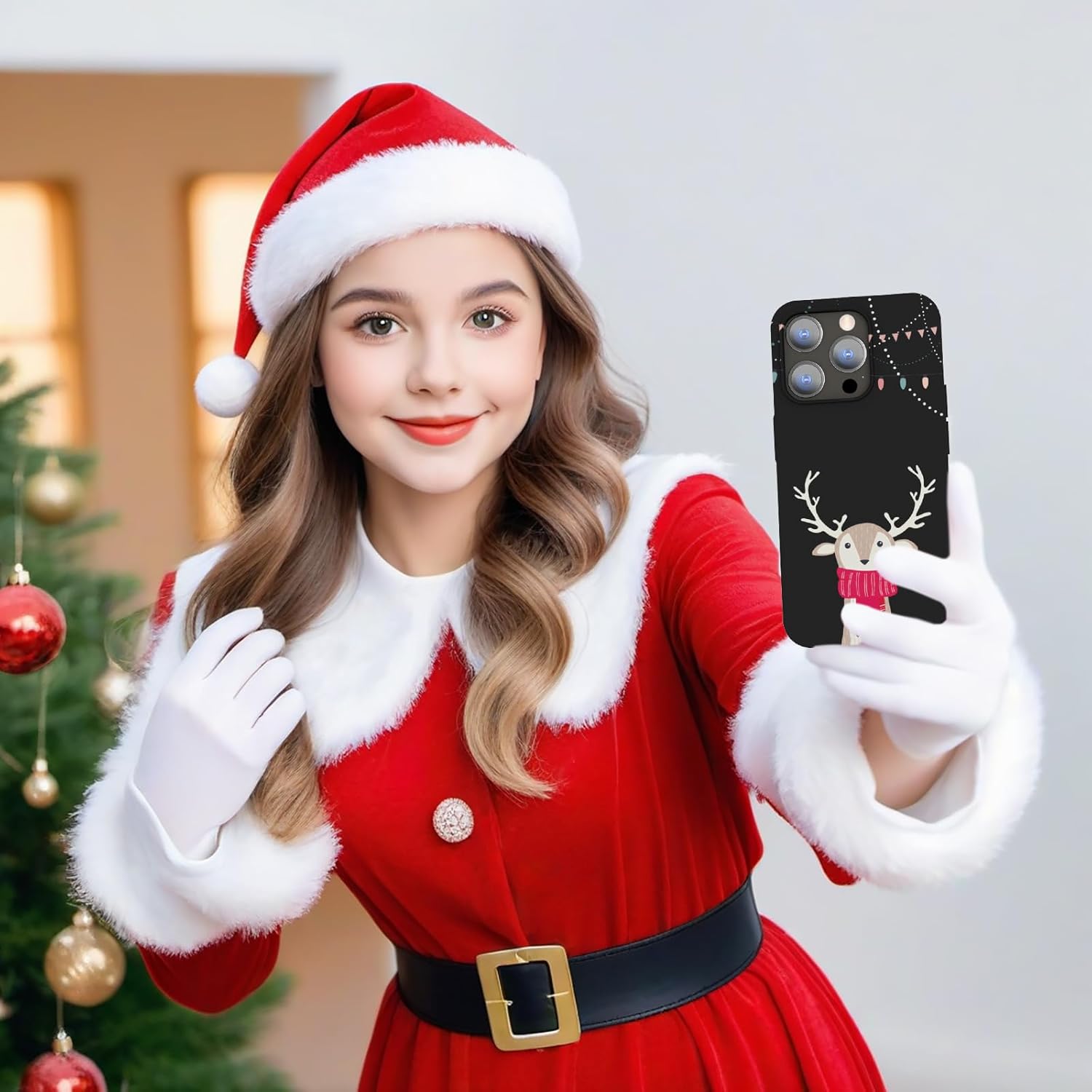 Cubo de iPhone 13 Pro Max Negro Navidad