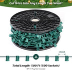 Luces de Cadena LED C9 Comerciales Brightever de 152 Metros para Exteriores