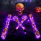 Esqueleto Iluminado Halloween con Luces LED Púrpura y Ojos Rojos
