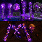Esqueleto Iluminado Halloween con Luces LED Púrpura y Ojos Rojos