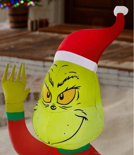 Inflable Navideño Iluminado The Grinch Jardin 1.22 Mts