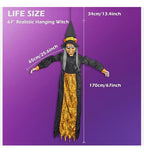 Decoracion De Halloween Bruja Colgante Parlante Ojos Rojos