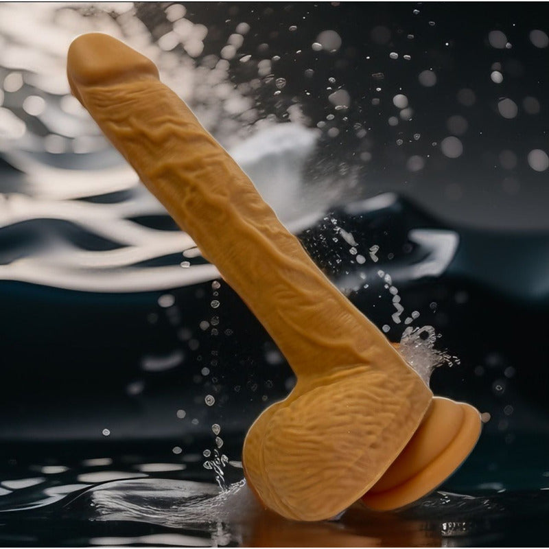 Consolador Realista Silicona 7 Modos De Vibración Y Empuje