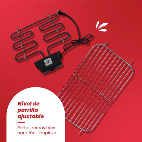 Parrilla Eléctrica Alta Durabilidad Temperatura Ajustable