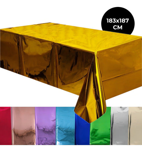 Mantel Rectangular Fiesta Metálico Decoración Color Verde