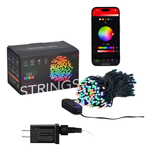 Vivvi App Based Indoor/outdoor String Lights, 66 Ft 200 Leds