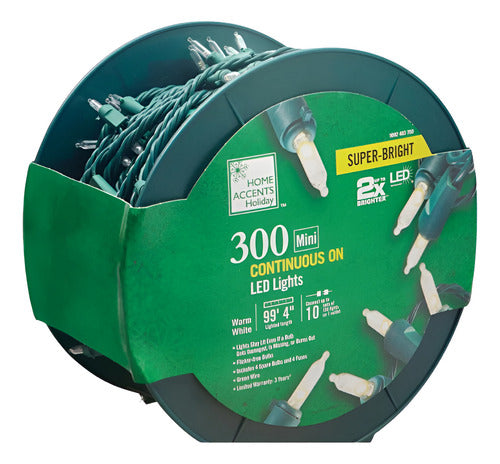 Home Accents Holiday 300 Mini Luces Led Blanco Calido