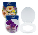 Asiento Para Inodoro Decorado - Diseño Floral Y Resistente