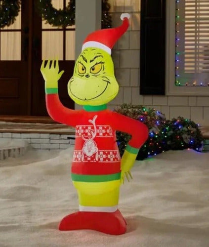 Inflable Navideño Iluminado The Grinch Jardin 1.22 Mts