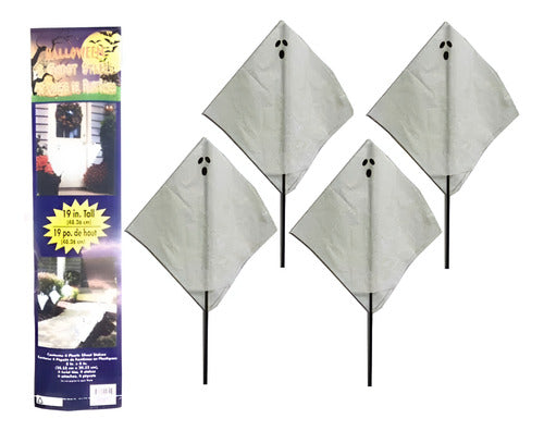 Estacas Fantasma De Plástico Halloween 4 Piezas Para Jardin