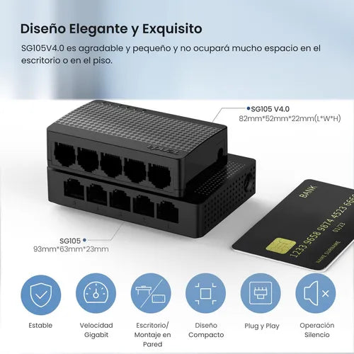 Switch Ethernet Gigabit Tenda 5 Puertos