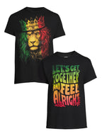 Camisetas de hombre de manga corta con diseño de león y texto divertido 2 piezas