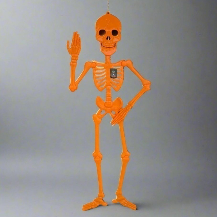 DECORACION HALLOWEEN ESQUELETO PLASTICO 149.8CM NARANJA