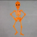 DECORACION HALLOWEEN ESQUELETO PLASTICO 149.8CM NARANJA