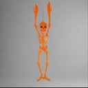DECORACION HALLOWEEN ESQUELETO PLASTICO 149.8CM NARANJA