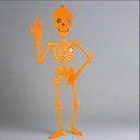 DECORACION HALLOWEEN ESQUELETO PLASTICO 149.8CM NARANJA