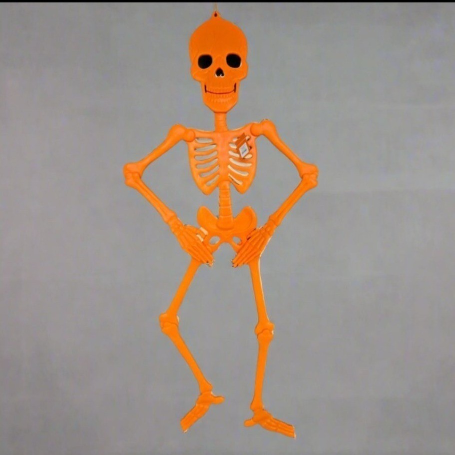 DECORACION HALLOWEEN ESQUELETO PLASTICO 149.8CM NARANJA