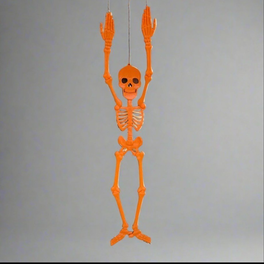 DECORACION HALLOWEEN ESQUELETO PLASTICO 149.8CM NARANJA