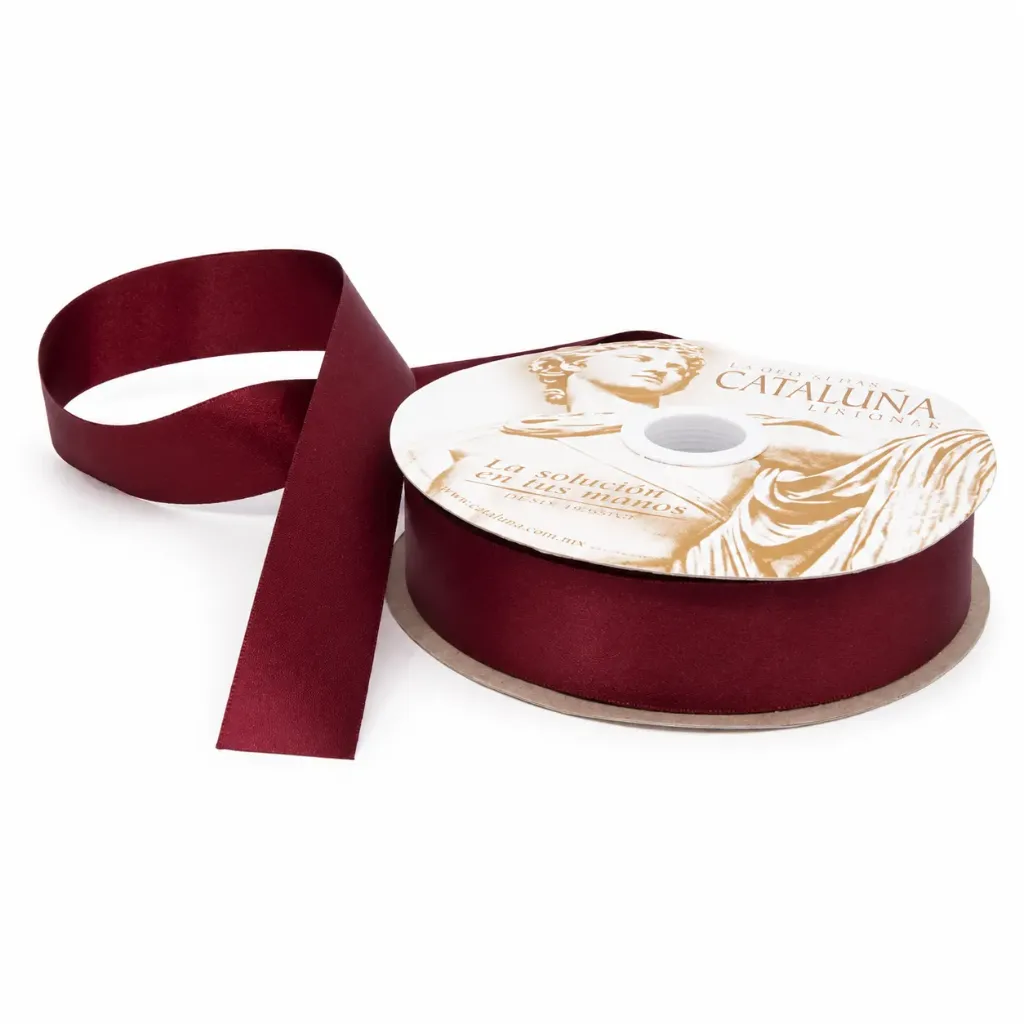 LISTON CATALUÑA SATINADO 151/5 GUINDA ROLLO C/50 MTS