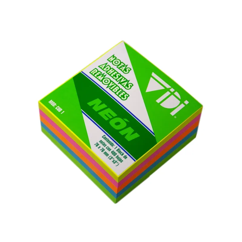 [7500326074783] NOTAS ADHESIVAS NEON 400 HOJAS 3X3" VIDI CUB1
