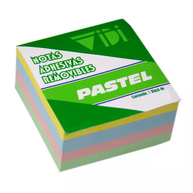 NOTAS ADHESIVAS PASTEL 400 HOJAS 3X3" VIDI CUB2