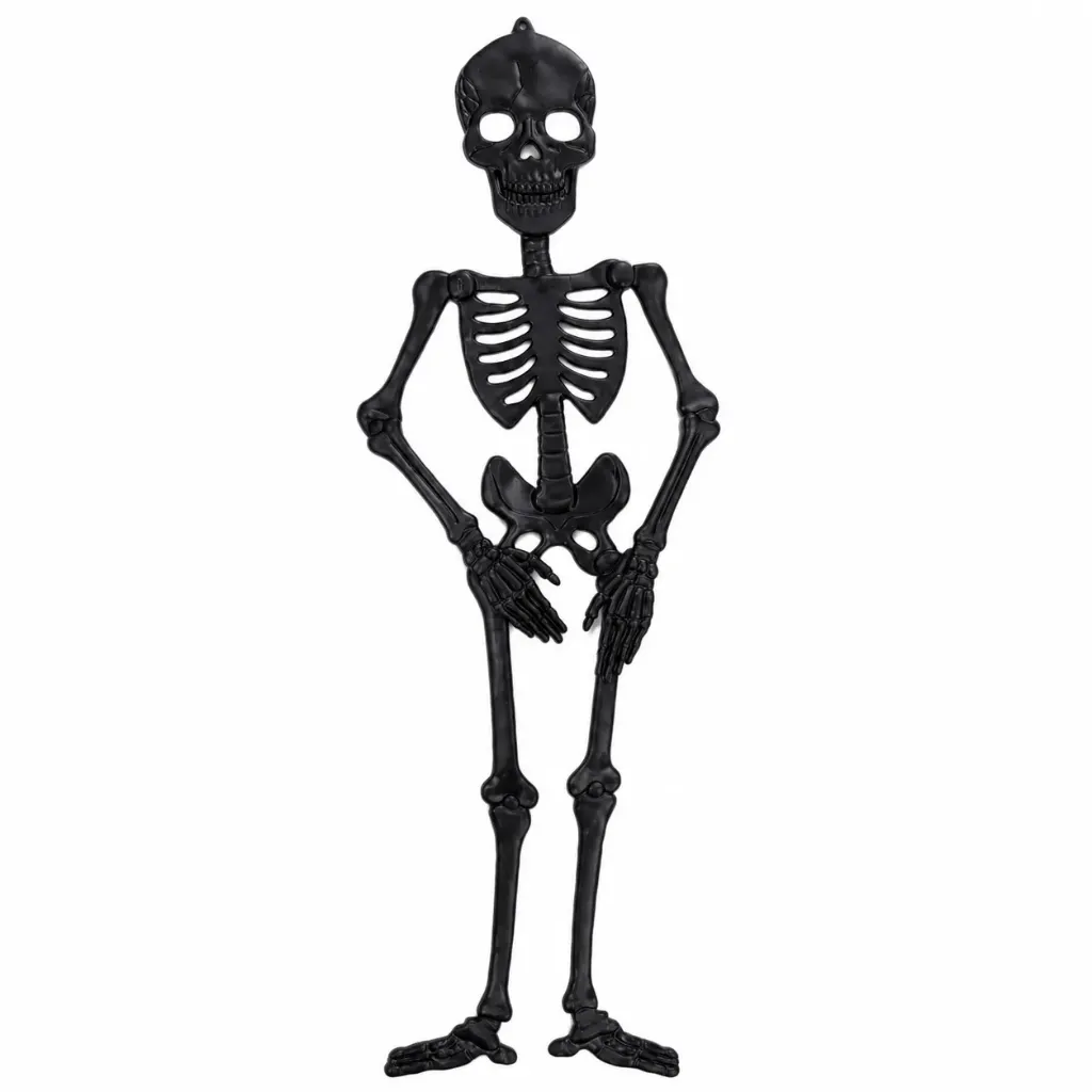 [198101015099] DECORACION HALLOWEEN ESQUELETO PLASTICO 149.8CM NEGRO