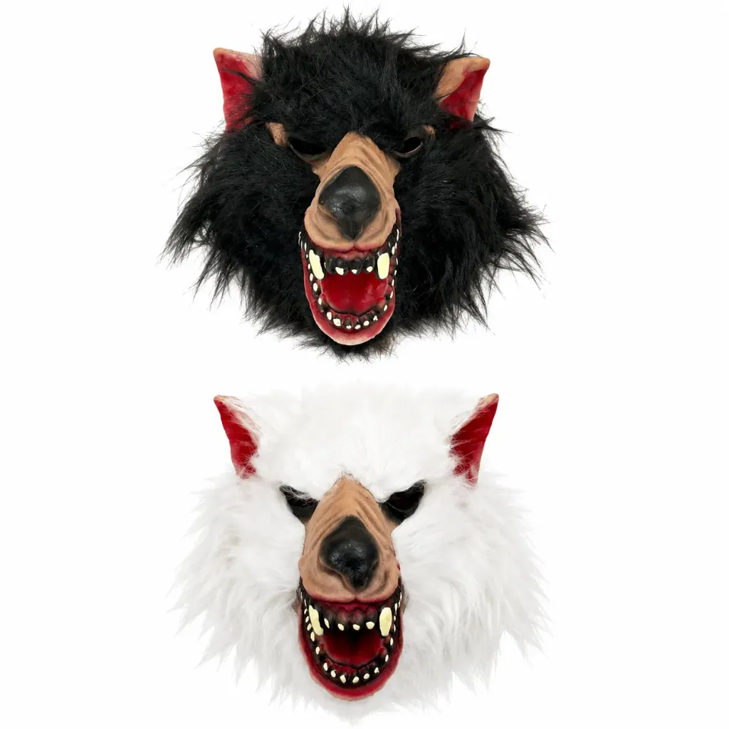MASCARA LOBO PELUCHE BLANQUITA