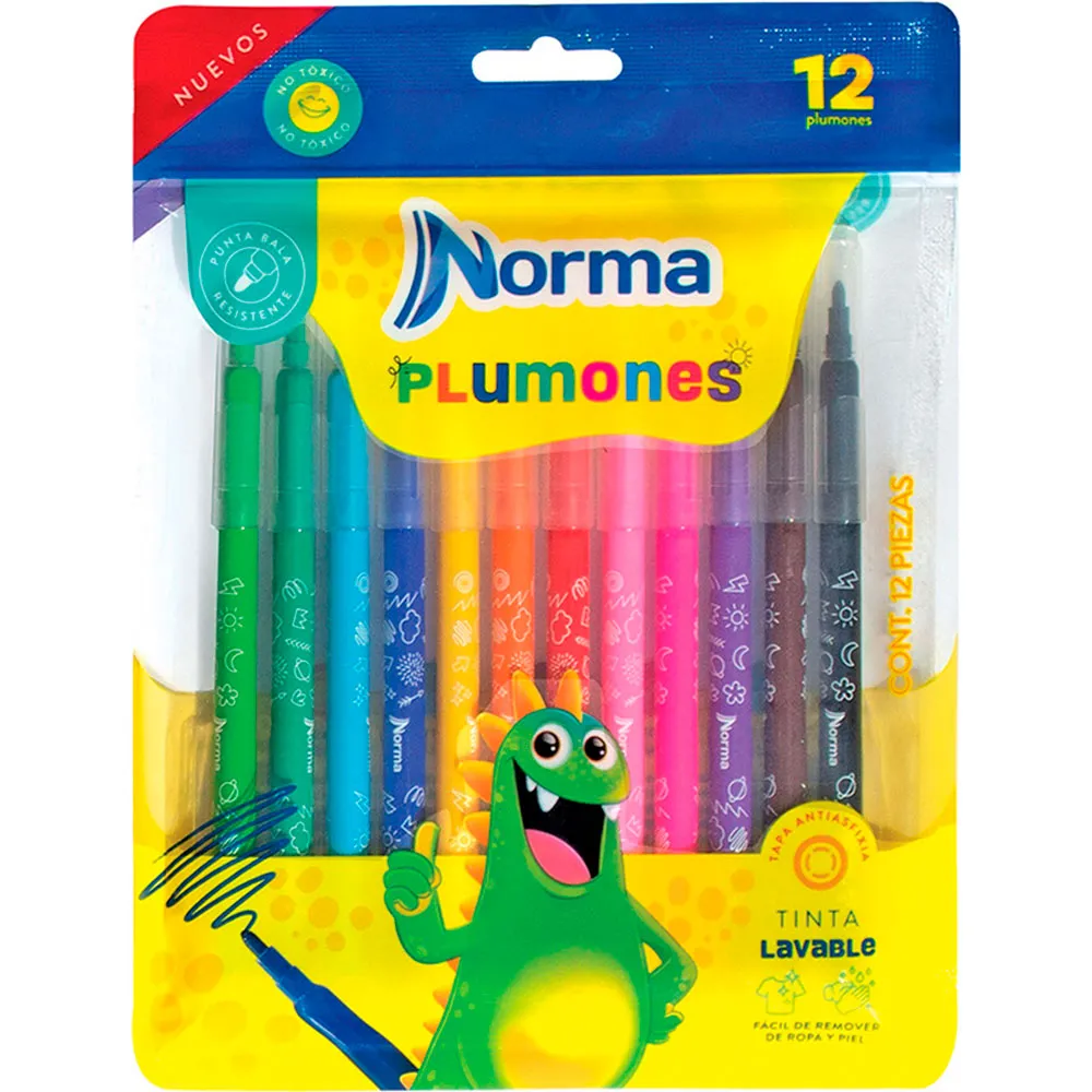 MARCADOR AGUA DELG. LAVABLE NORMA C/12