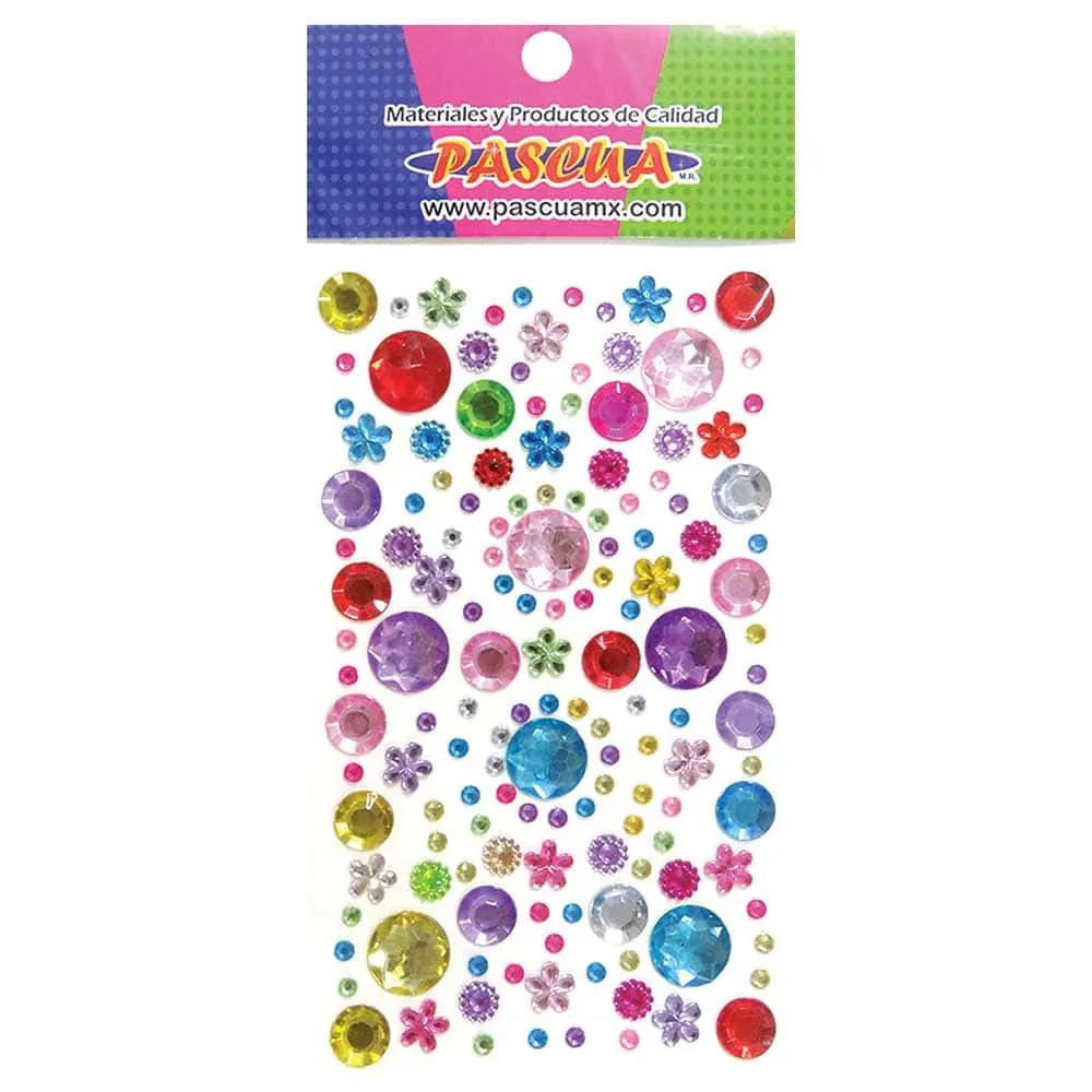 [7501987512751] PIEDRAS MIX SURT. PLAST. C/ADH. PASCUA BL.C/140PZ