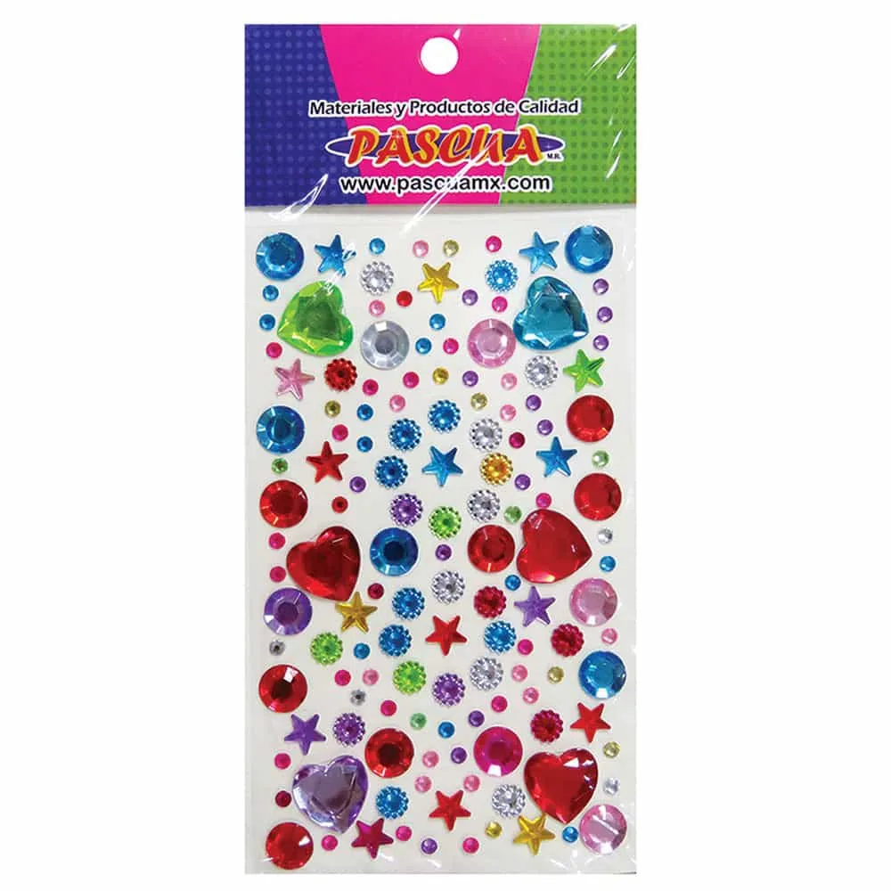 [7501987512676] PIEDRAS Y ESTRELLAS PLAST. C/ADH. PASCUA BL.C/130 PZ