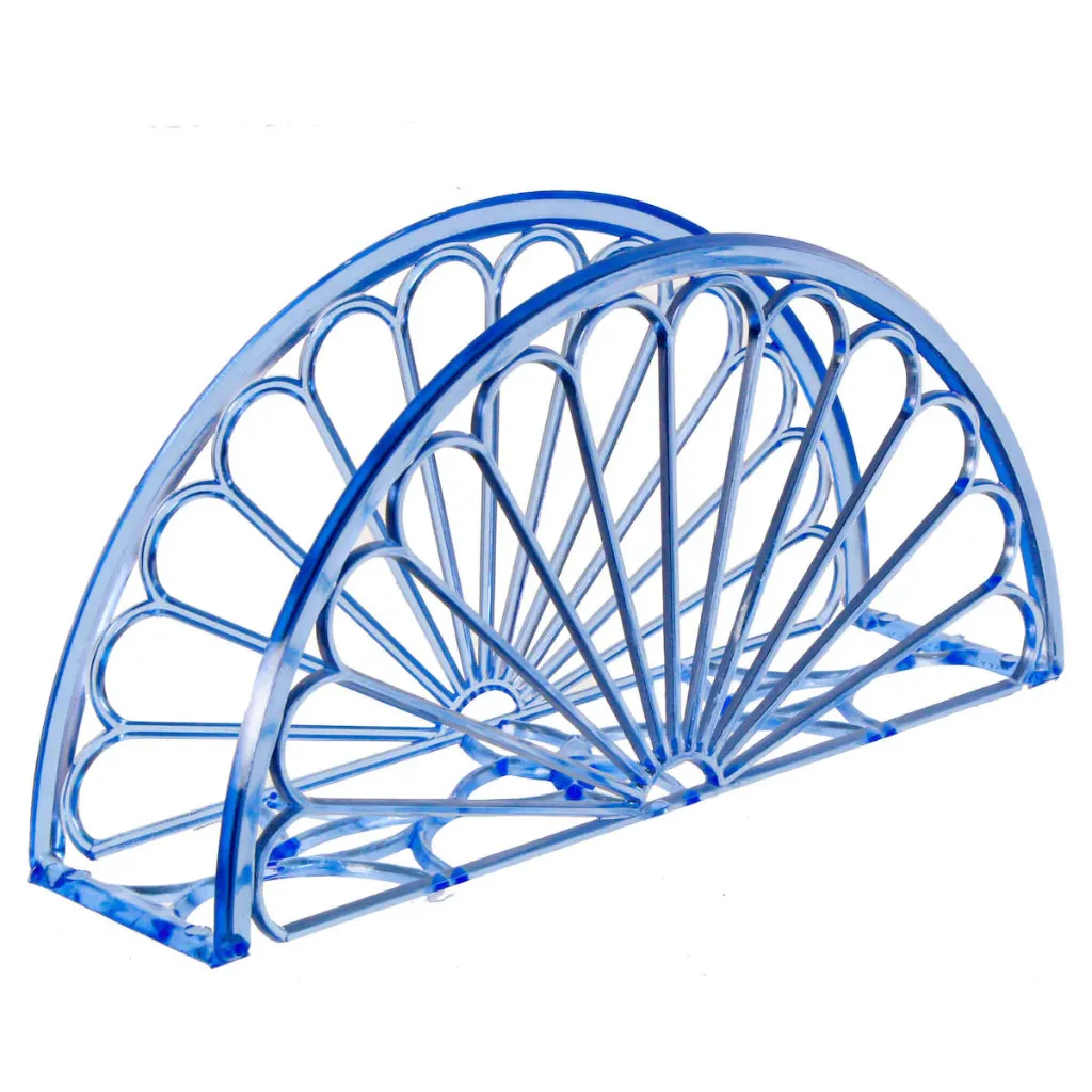 [155064] SERVILLETERO ABANICO AZUL CRISTAL C/12 PZA SERAC