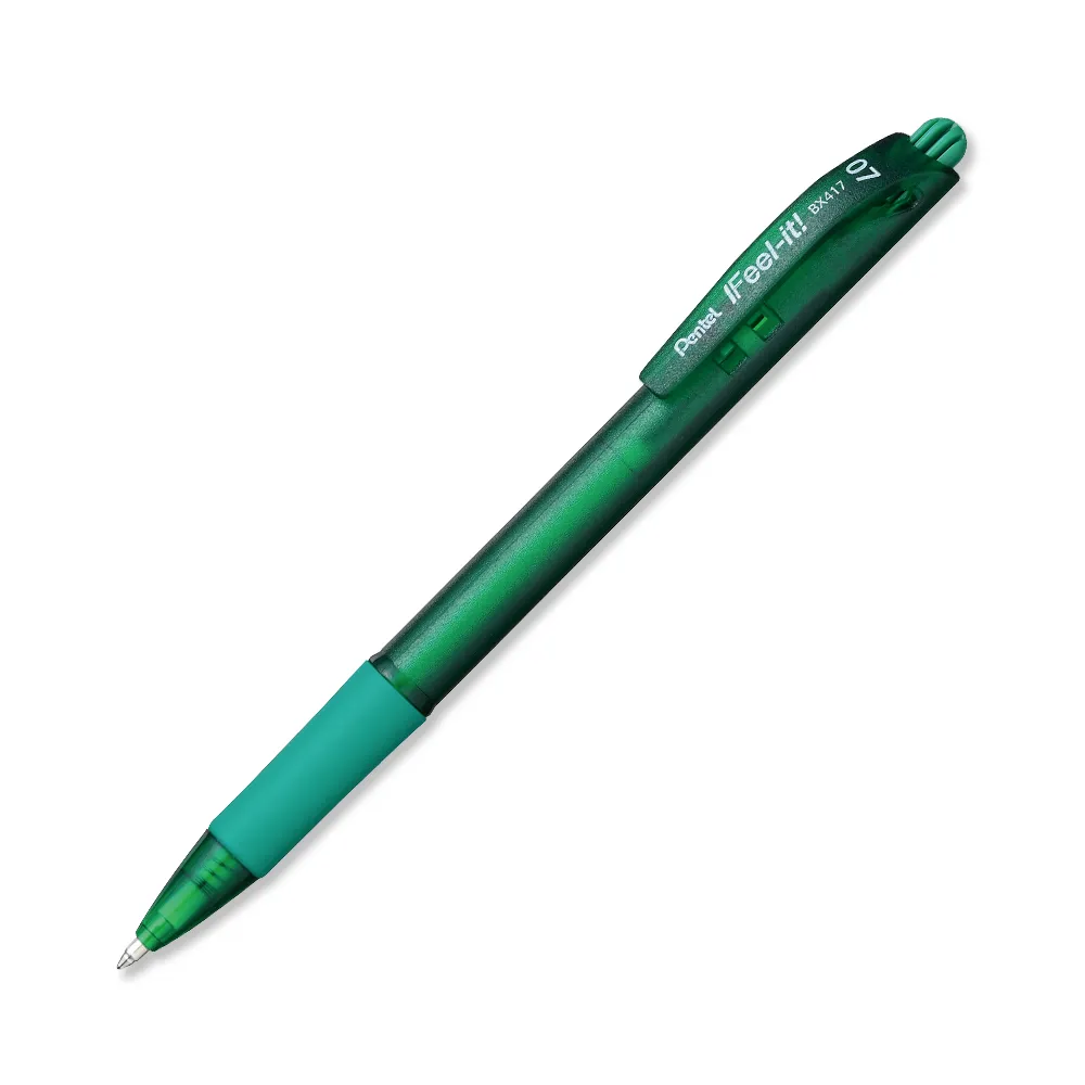 [884851028143] BOLIGRAFO PENTEL FEEL-IT RETRACTIL P/FINA VERDE BX417-D