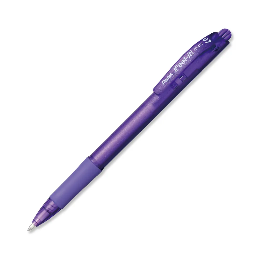 BOLIGRAFO PENTEL FEEL-IT RETRACTIL P/FINA VIOLETA BX417-V