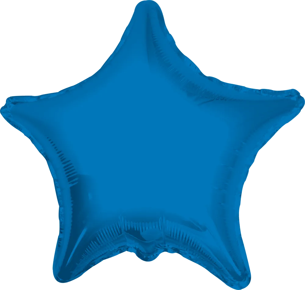 GLOBO MET. ESTRELLA AZUL ROYAL 4" S-H 34016-04