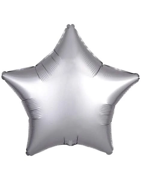 GLOBO MET. SATINADO ESTRELLA PLATEADO 18" S-H