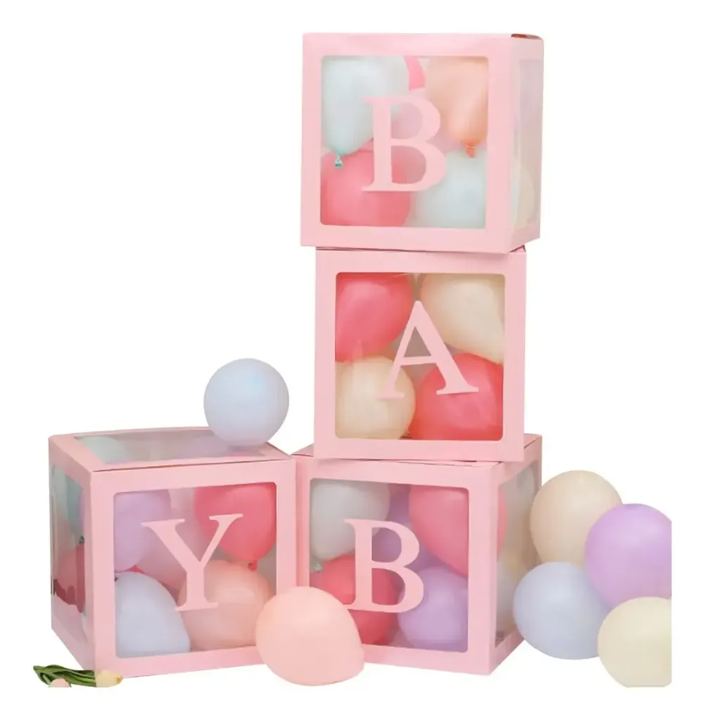 BABY SHOWER BOXES ROSA C/LETRAS JAF116
