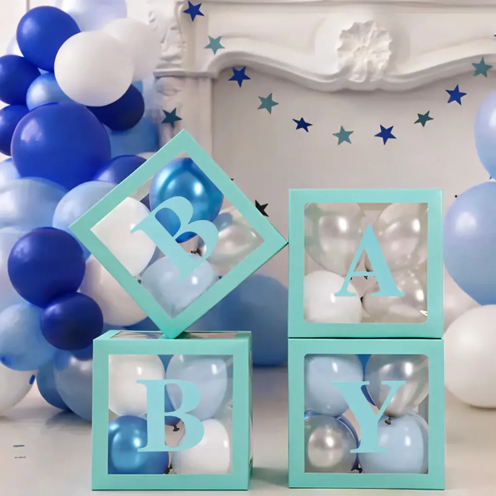 BABY SHOWER BOXES AZUL C/LETRAS JAF116