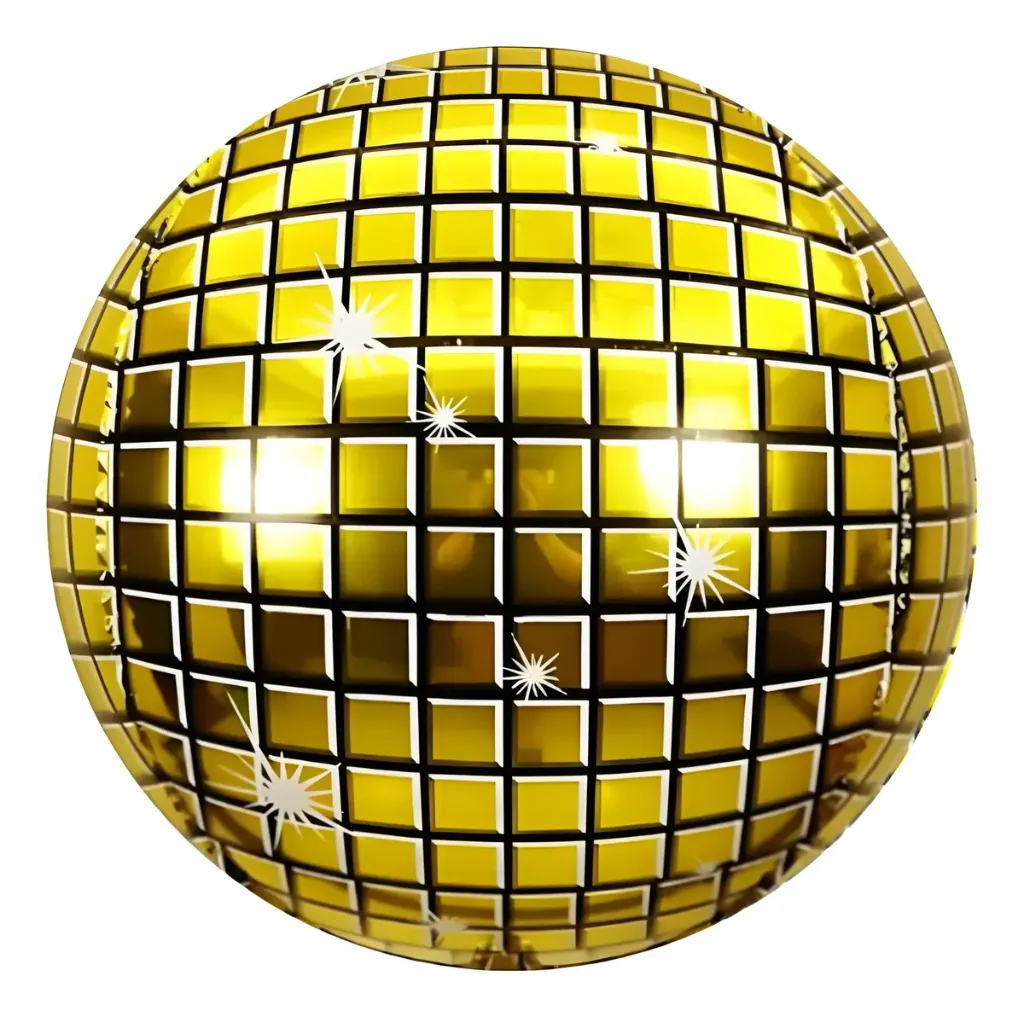 GLOBO MET. ESFERA BOLA DISCO DORADA 4D ORBZ 50" S-H