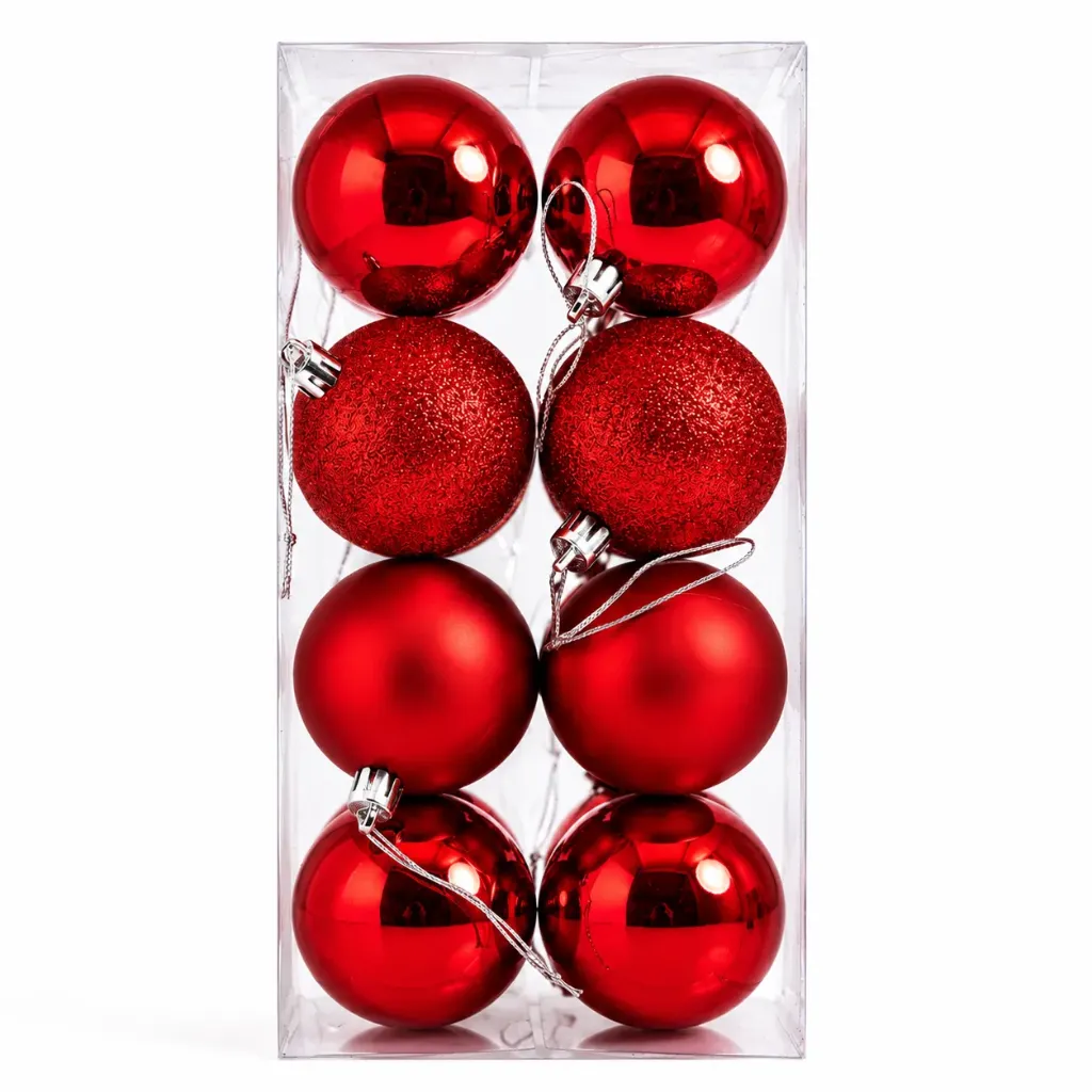 SET ESFERAS NAVIDEÑAS ROJO 6CM 16 PZA 6111-42