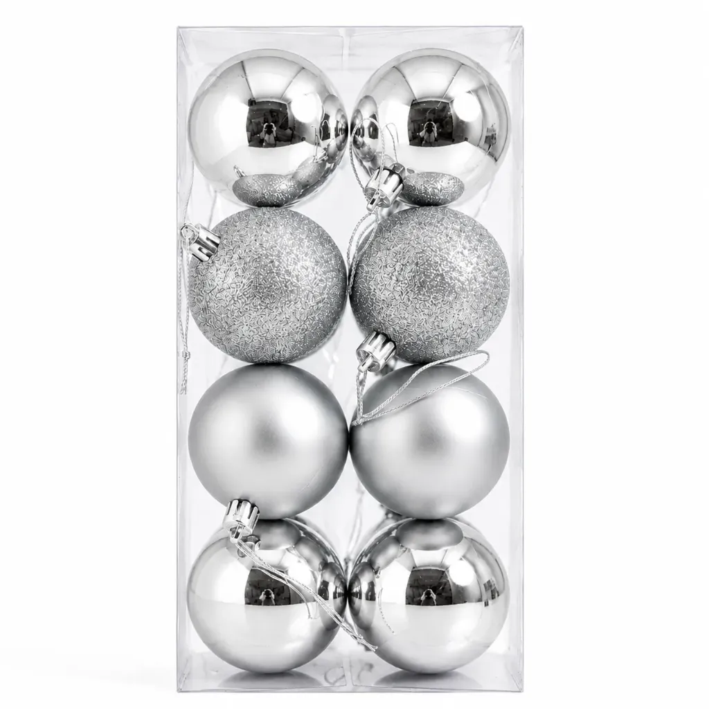 SET ESFERAS NAVIDEÑAS PLATA 6CM 16 PZA 6111-42