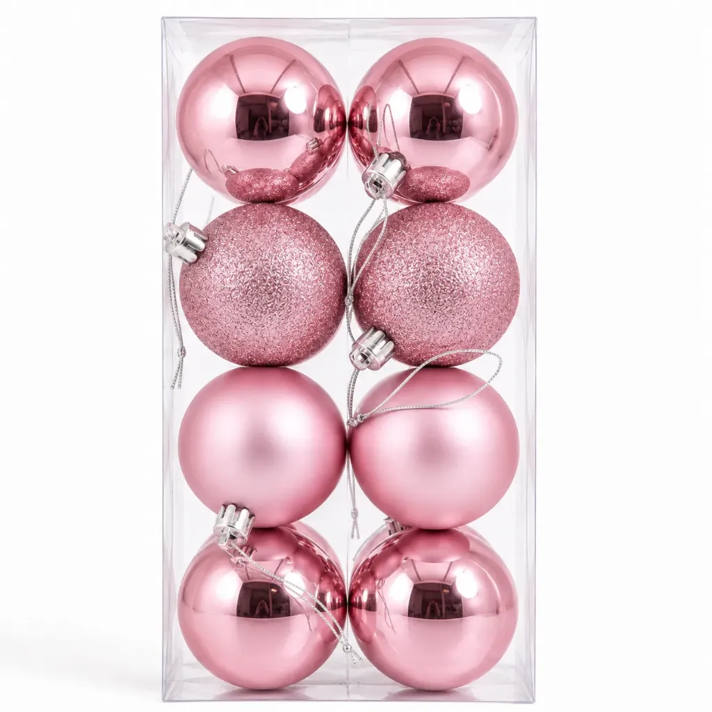 SET ESFERAS NAVIDEÑAS ROSA 6CM 16 PZA 6111-42