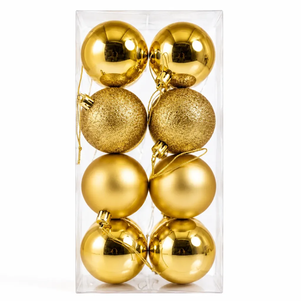 [155132] SET ESFERAS NAVIDEÑAS AMARILLO 6CM 16 PZA 6111-42