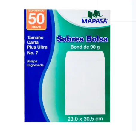 SOBRE BOLSA CTA. #7 BOND BCO 23X30.5CM MAPASA 1 PZA IA0312