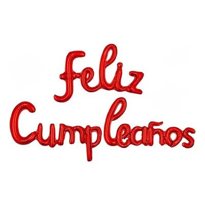 SET FELIZ CUMPLEAÑOS CURSIVO ROJO L-08