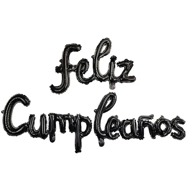 SET FELIZ CUMPLEAÑOS CURSIVO NEGRO LI25C-01
