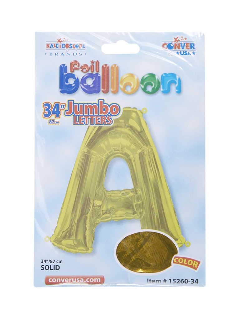 GLOBO MET. GOLD JUMBO "A" 34" S-H 15260-34