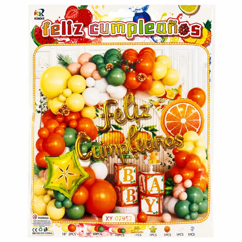 SET DE GLOBOS GRANDE FRUTAS NARANJA XY-07952